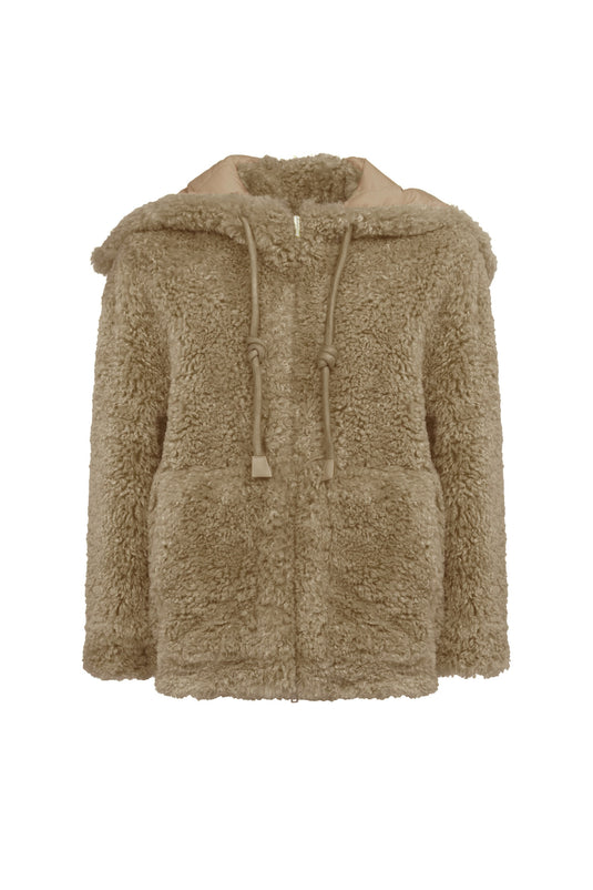 Faux Fur Bomber in Caramel