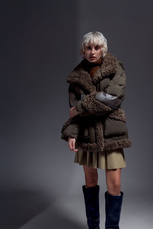 Aviator Inspired Jacket in Khaki