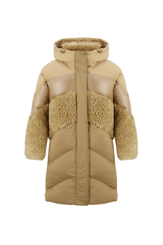 Hooded Coat in Caramel