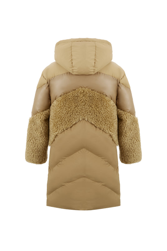 Hooded Coat in Caramel