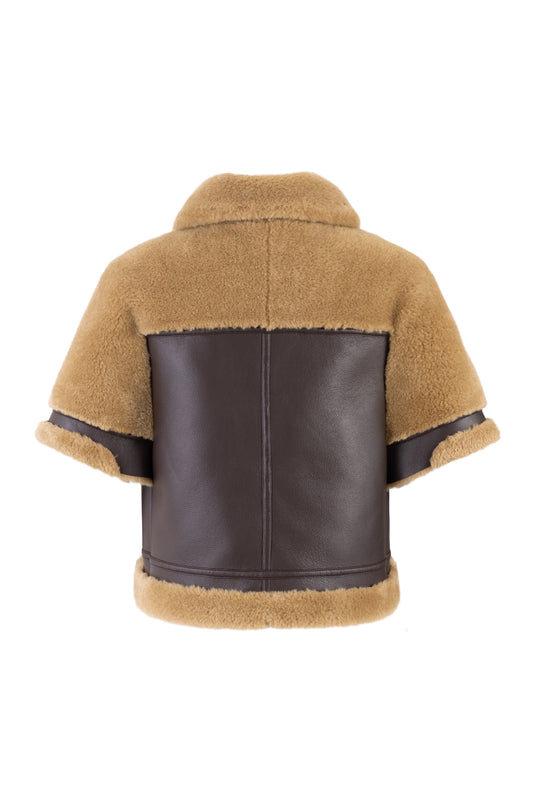 Aviator Inspired Cape in Choc/Caramel