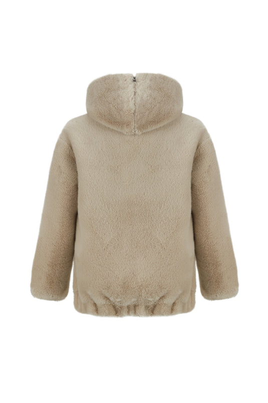Hooded Blouson in Cream