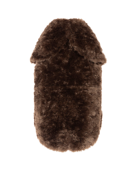 Alpaca Bonded Fur Gilet Parka in Choc