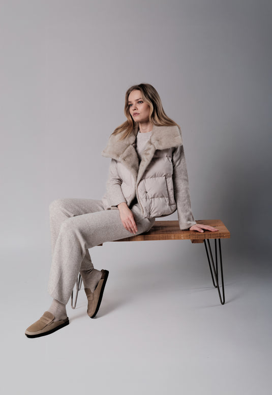 Puffer Gilet in Cream