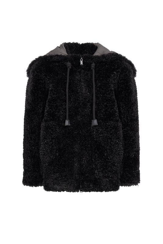 Faux Fur Bomber in Black