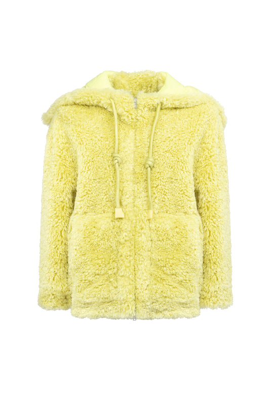 Faux Fur Bomber in Zest