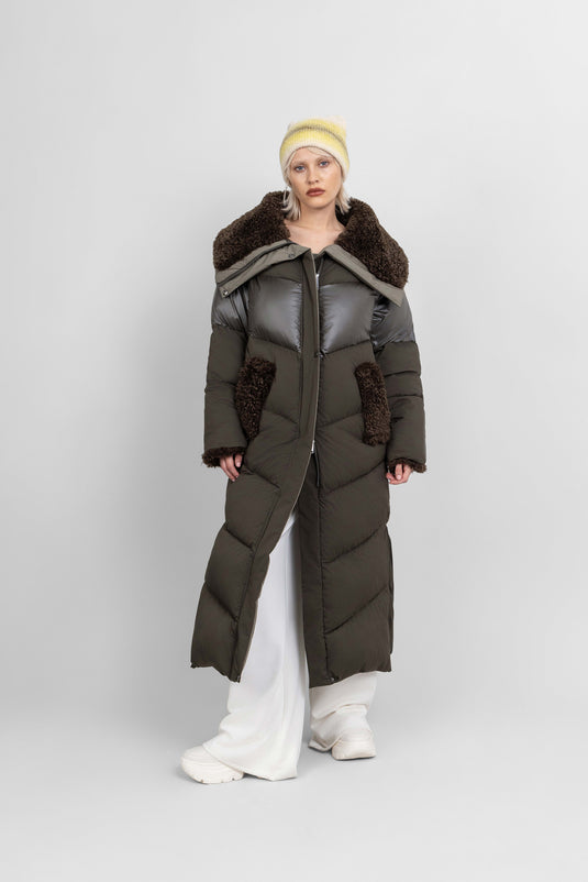 Maxi Puffer in Khaki