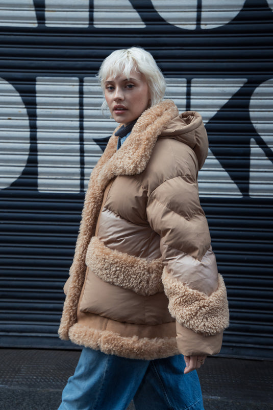 Aviator Inspired Jacket in Caramel