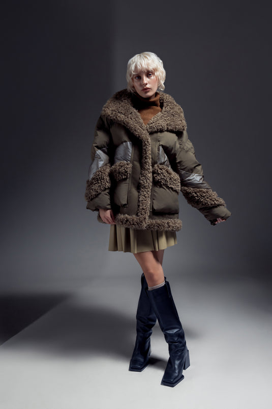 Aviator Inspired Jacket in Khaki