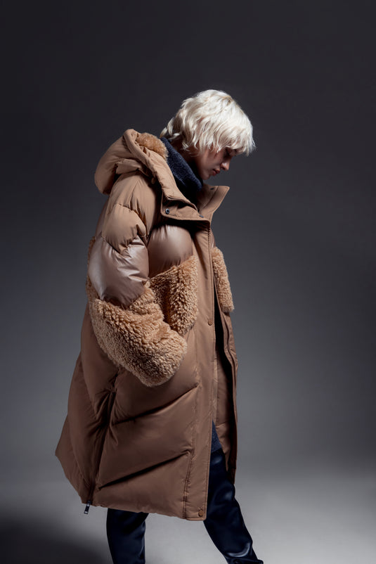 Hooded Coat in Caramel