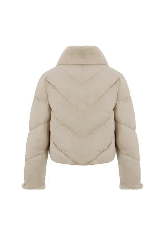 Puffa Jacket in Cream