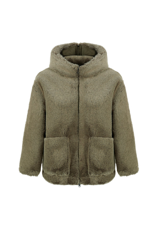 Hooded Blouson in Sage