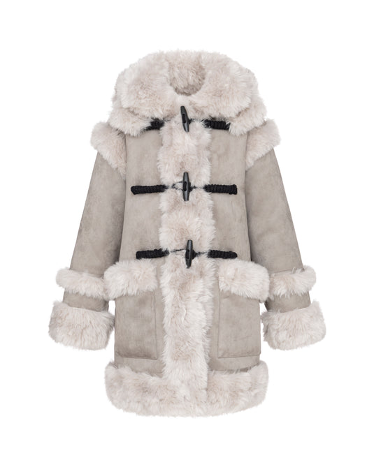 Alpaca Duffle Coat in Frost