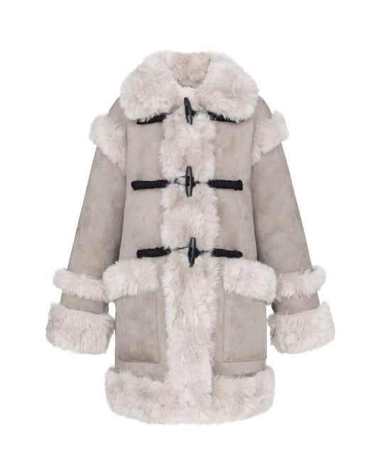 Alpaca Duffle Coat in Frost