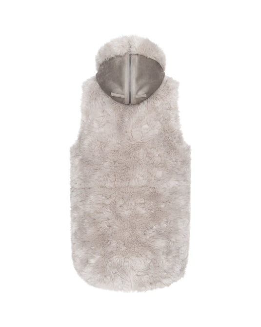 Alpaca Bonded Fur Gilet Parka in Frost
