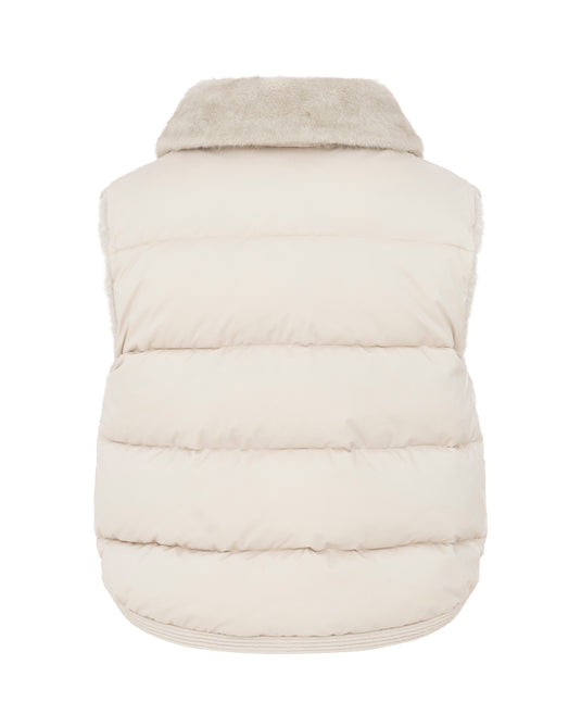Puffer Gilet in Cream